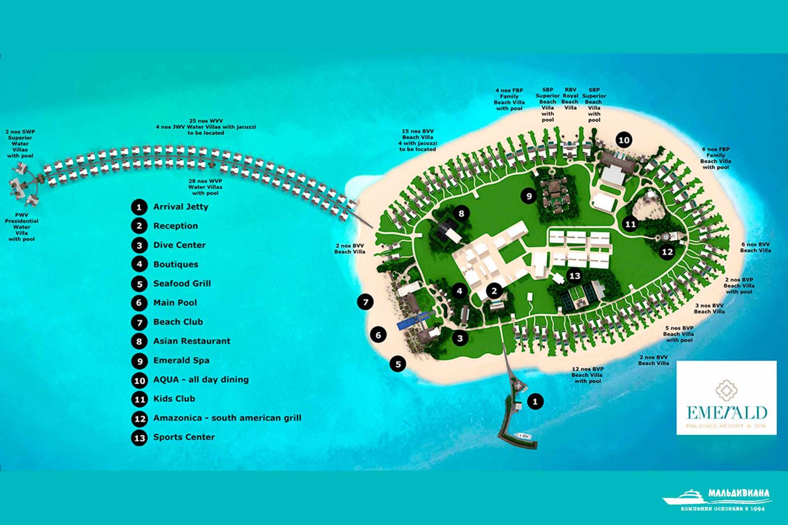 Royal Island Resort Spa 5 карта отеля